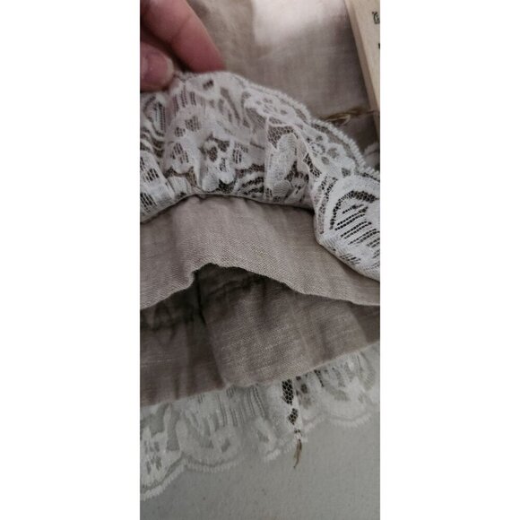 Chicos Pants Womens Linen Cropped ripped Lace & Fringe Hem Size 2.5 Short FLAWS - Picture 13 of 16